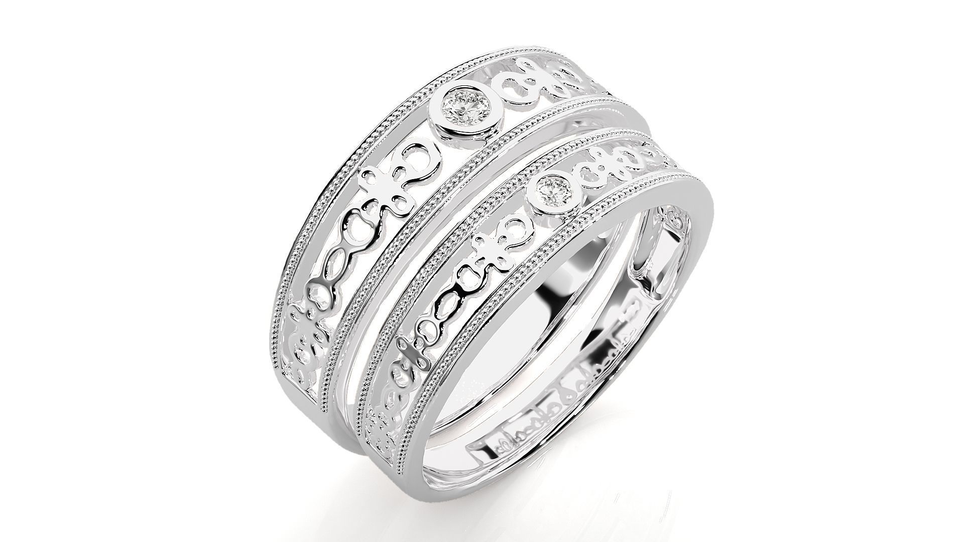 Band ring - N49  3 3D print model_8