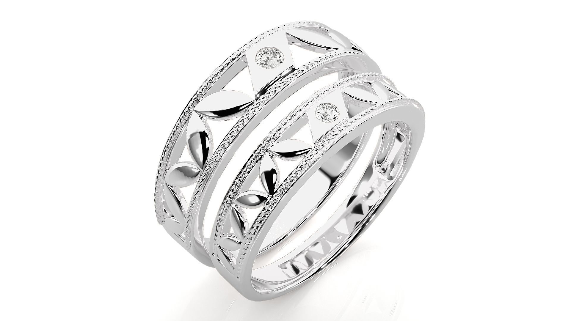 Band ring - N41  3 3D print model_8