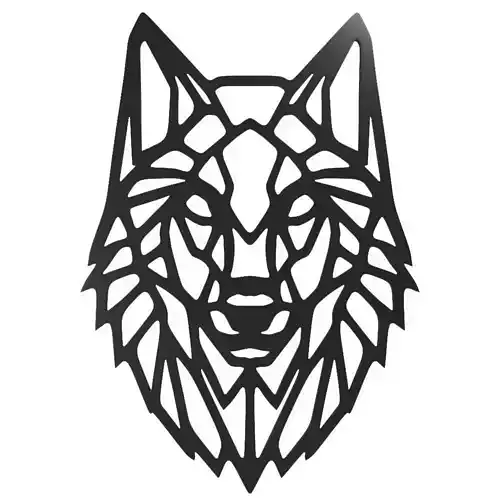 Wolf head abstract panel for wall 3D model 3D model