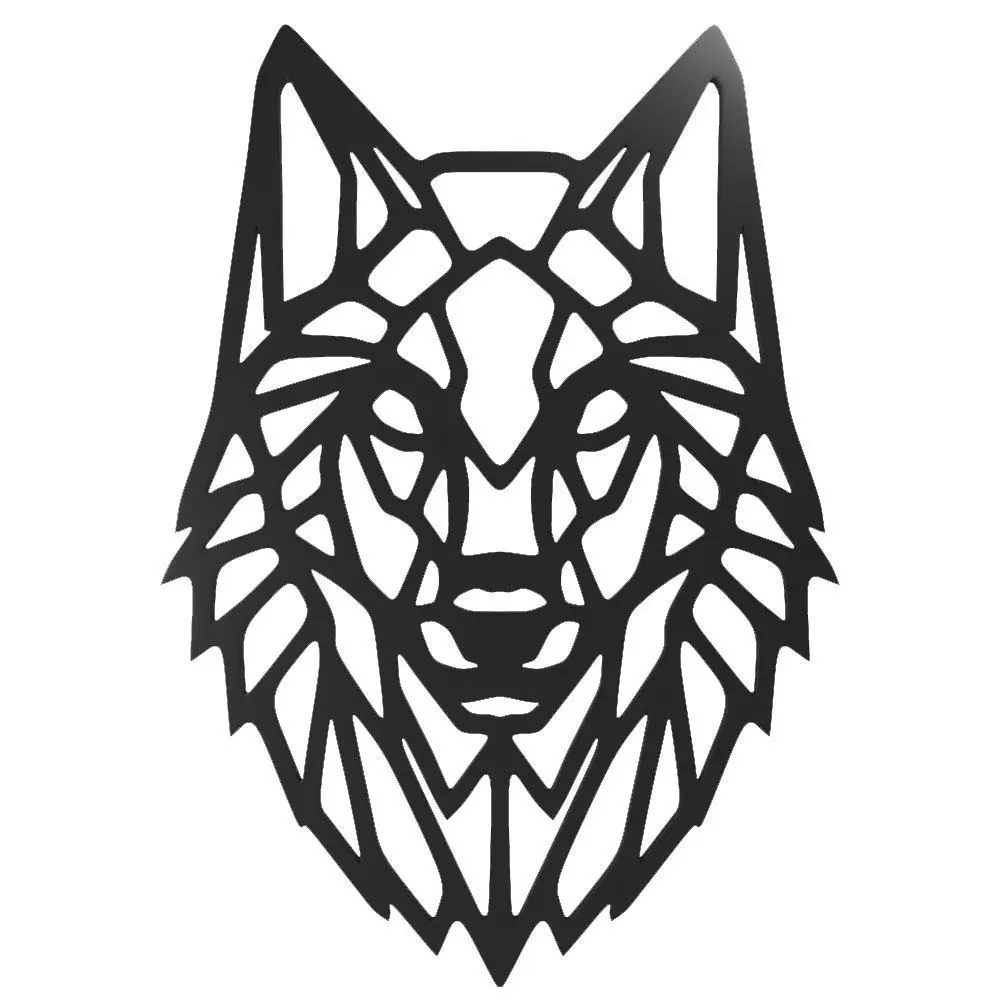 Wolf head abstract panel for wall 3D model 3D model_0