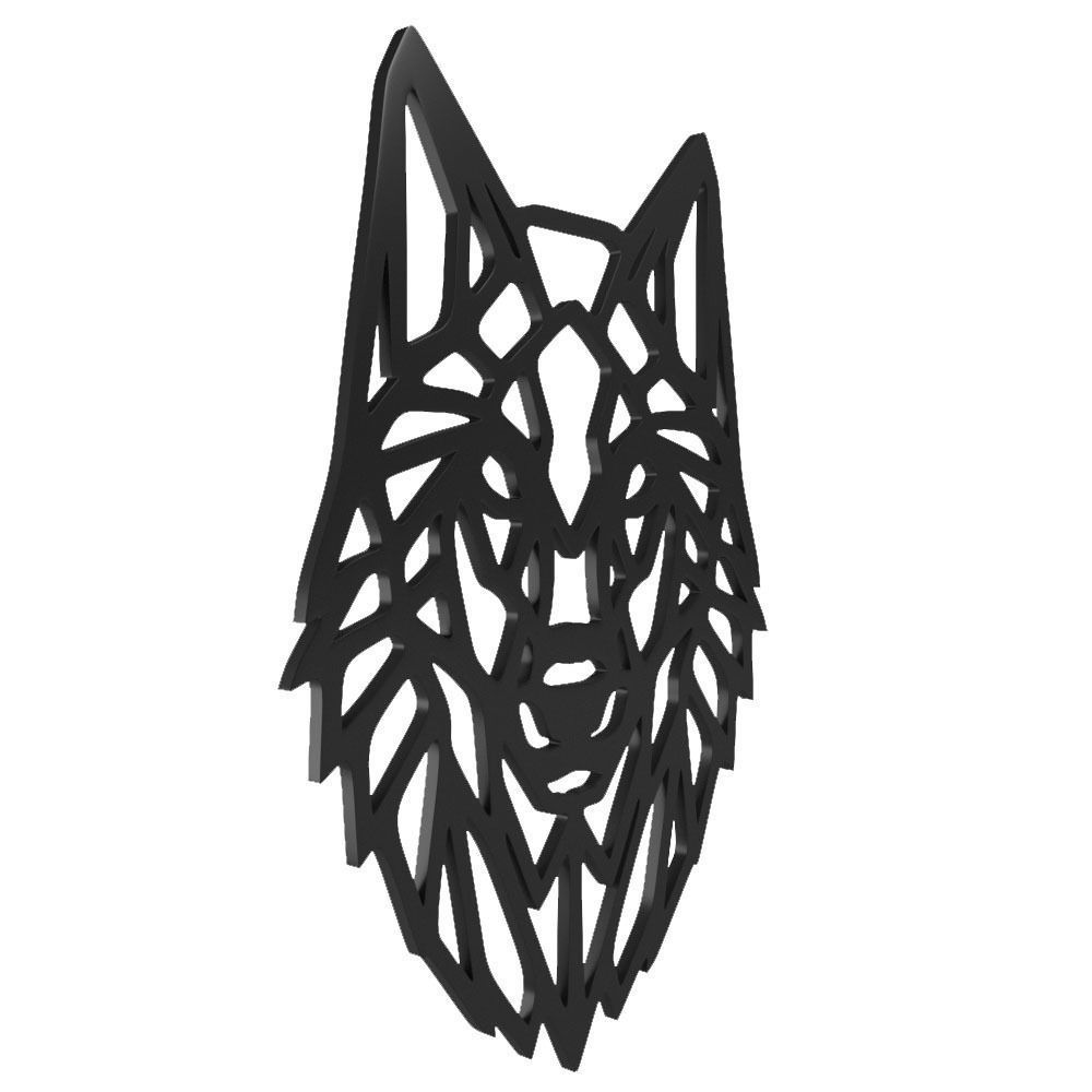 Wolf head abstract panel for wall 3D model 3D model_1