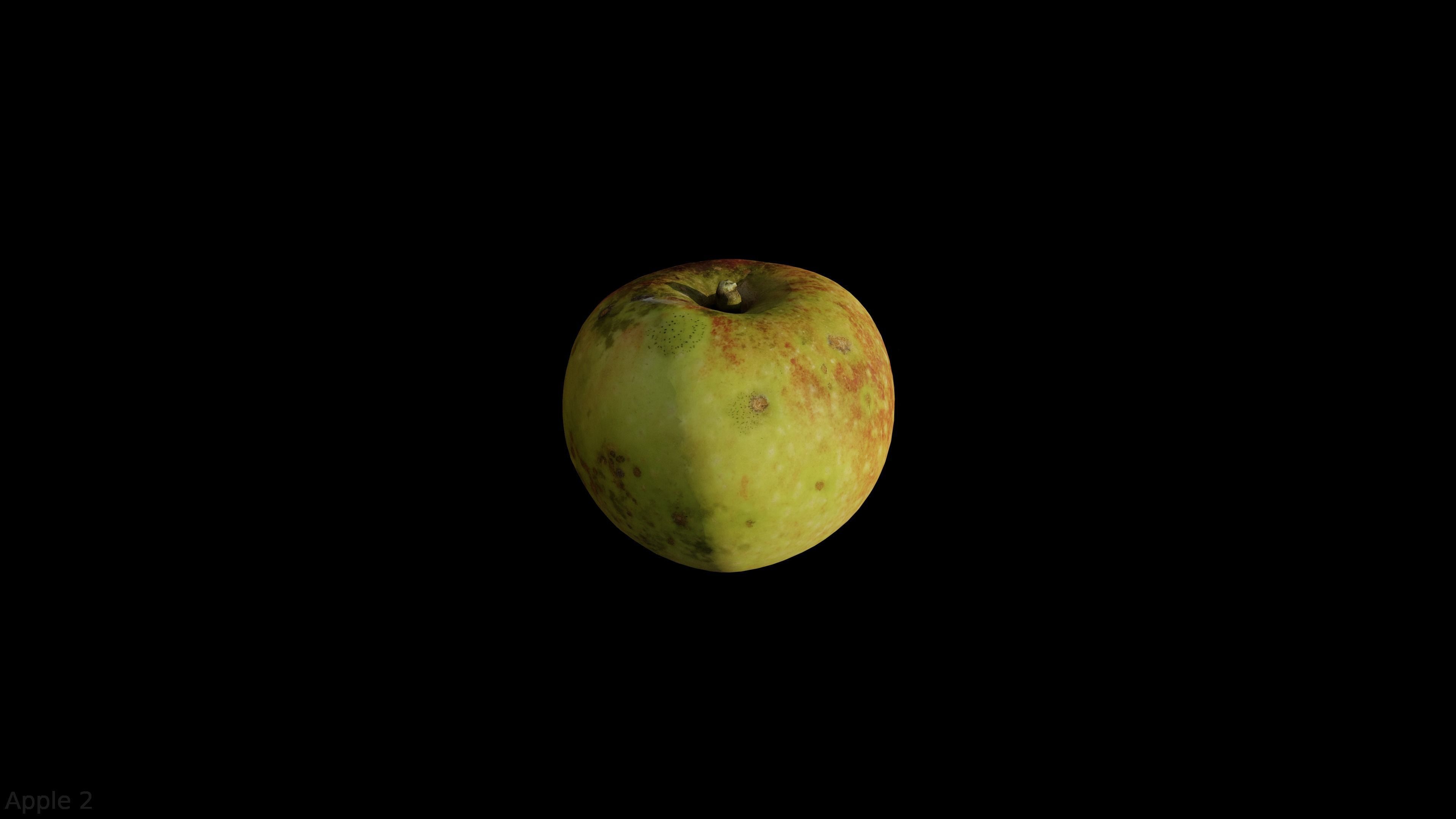 Four different old apple varieties Low-poly 3D model_9
