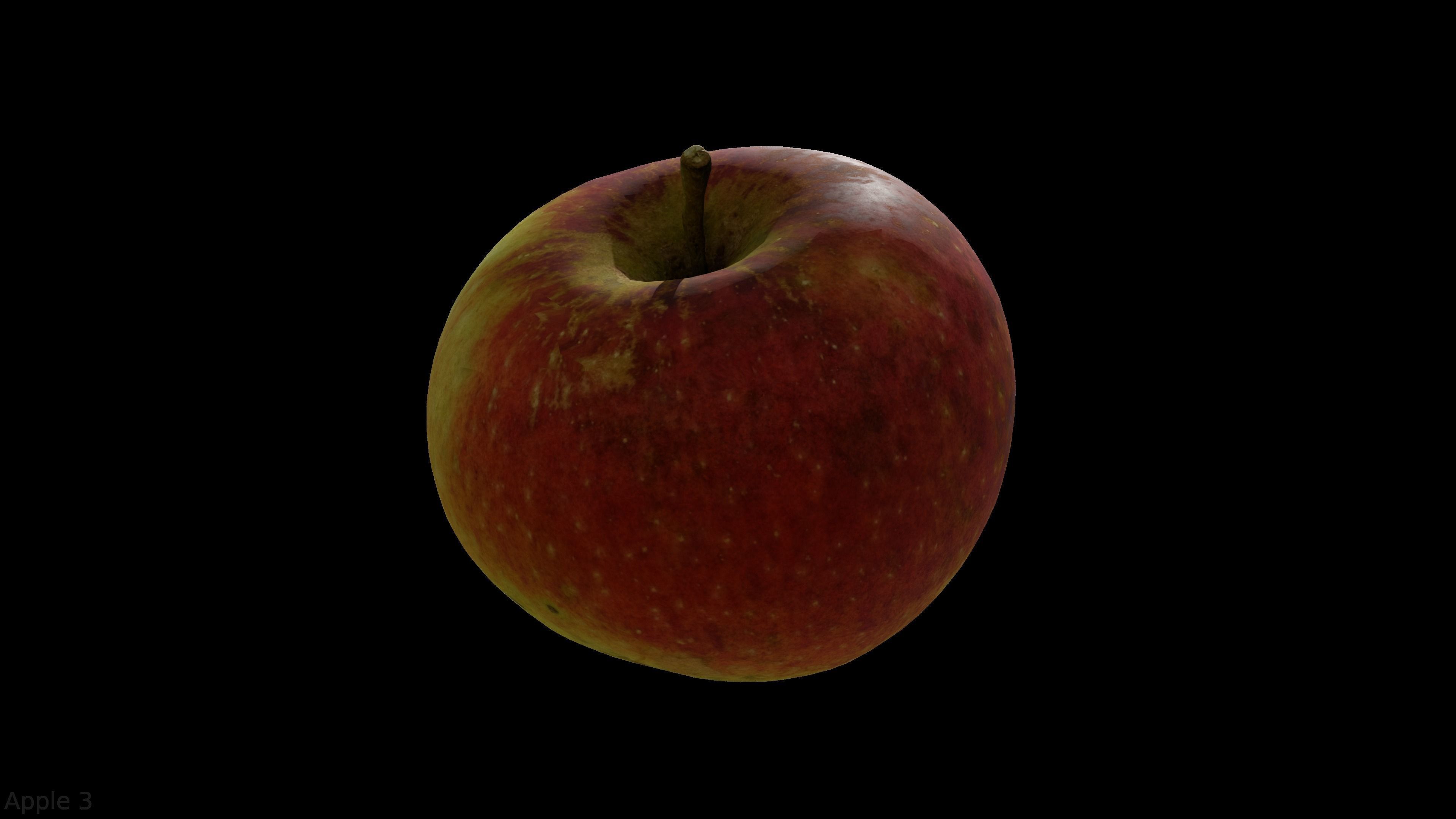 Four different old apple varieties Low-poly 3D model_12
