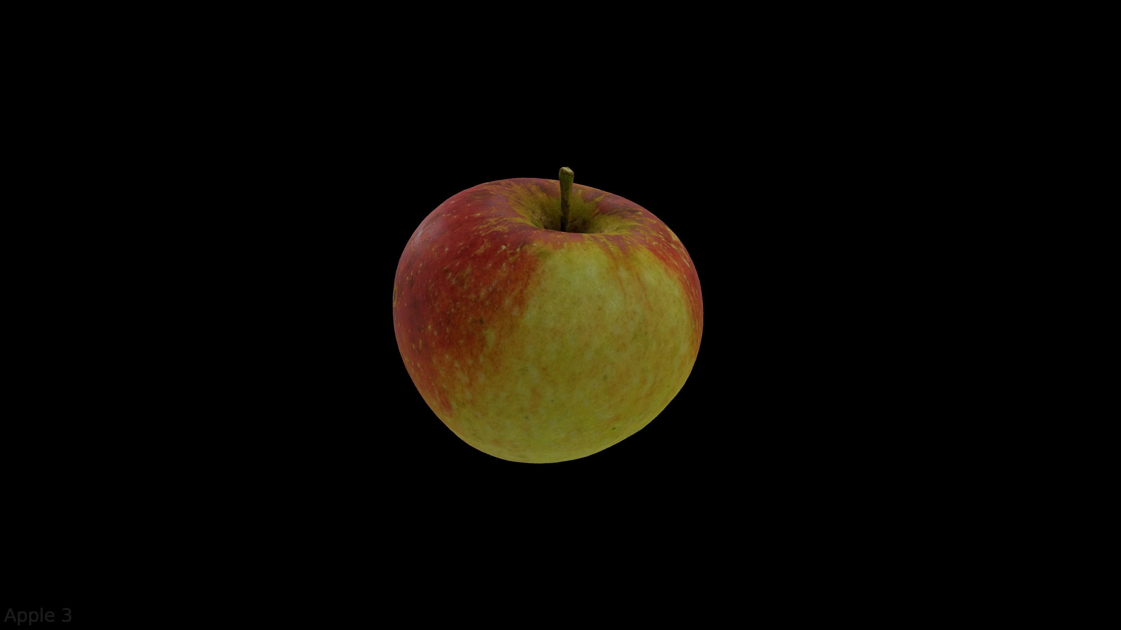 Four different old apple varieties Low-poly 3D model_13