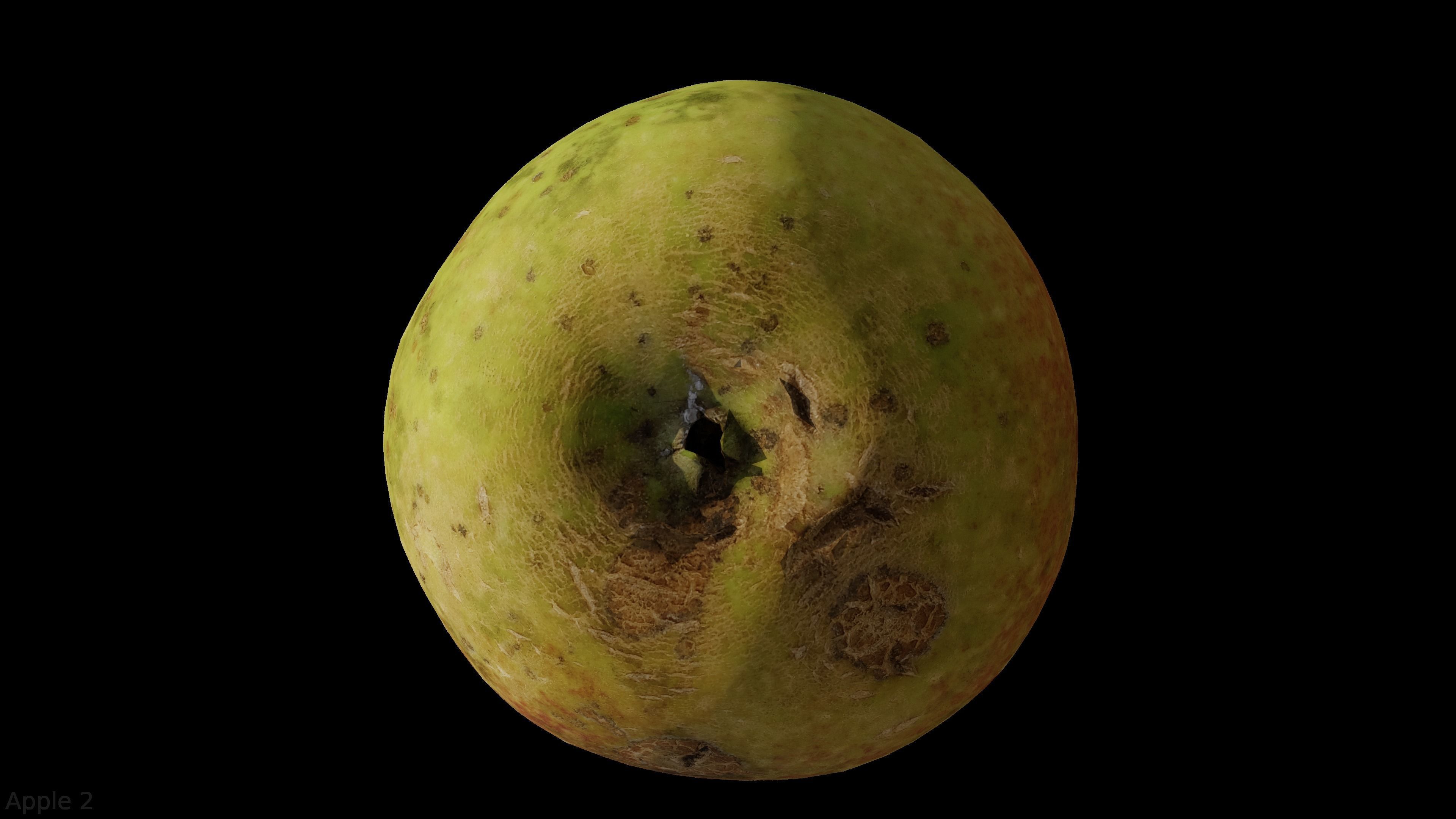 Four different old apple varieties Low-poly 3D model_10