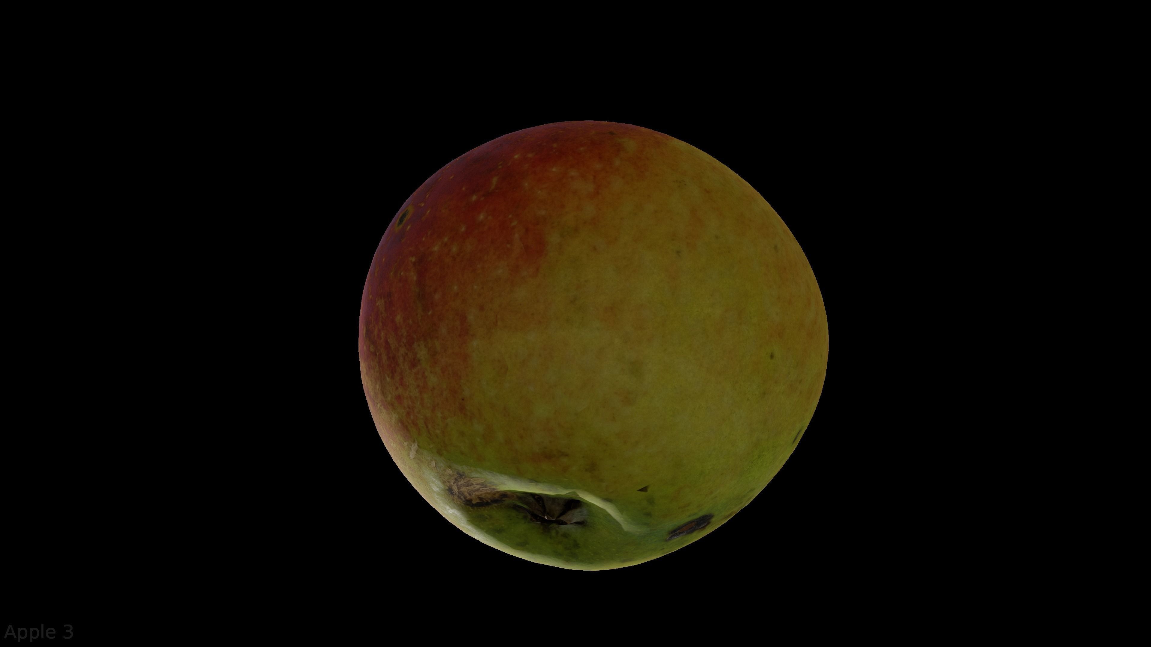 Four different old apple varieties Low-poly 3D model_14