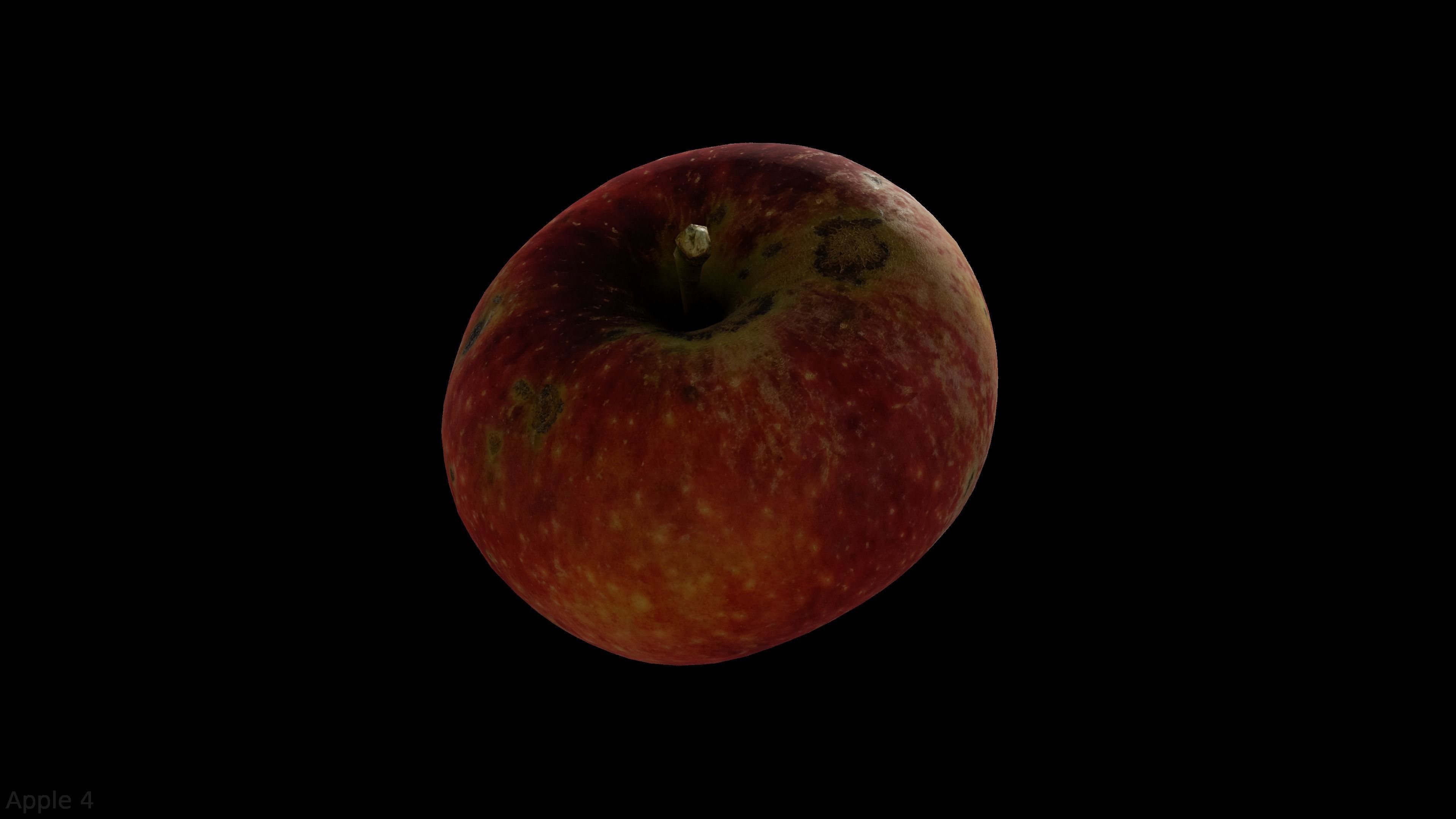 Four different old apple varieties Low-poly 3D model_18
