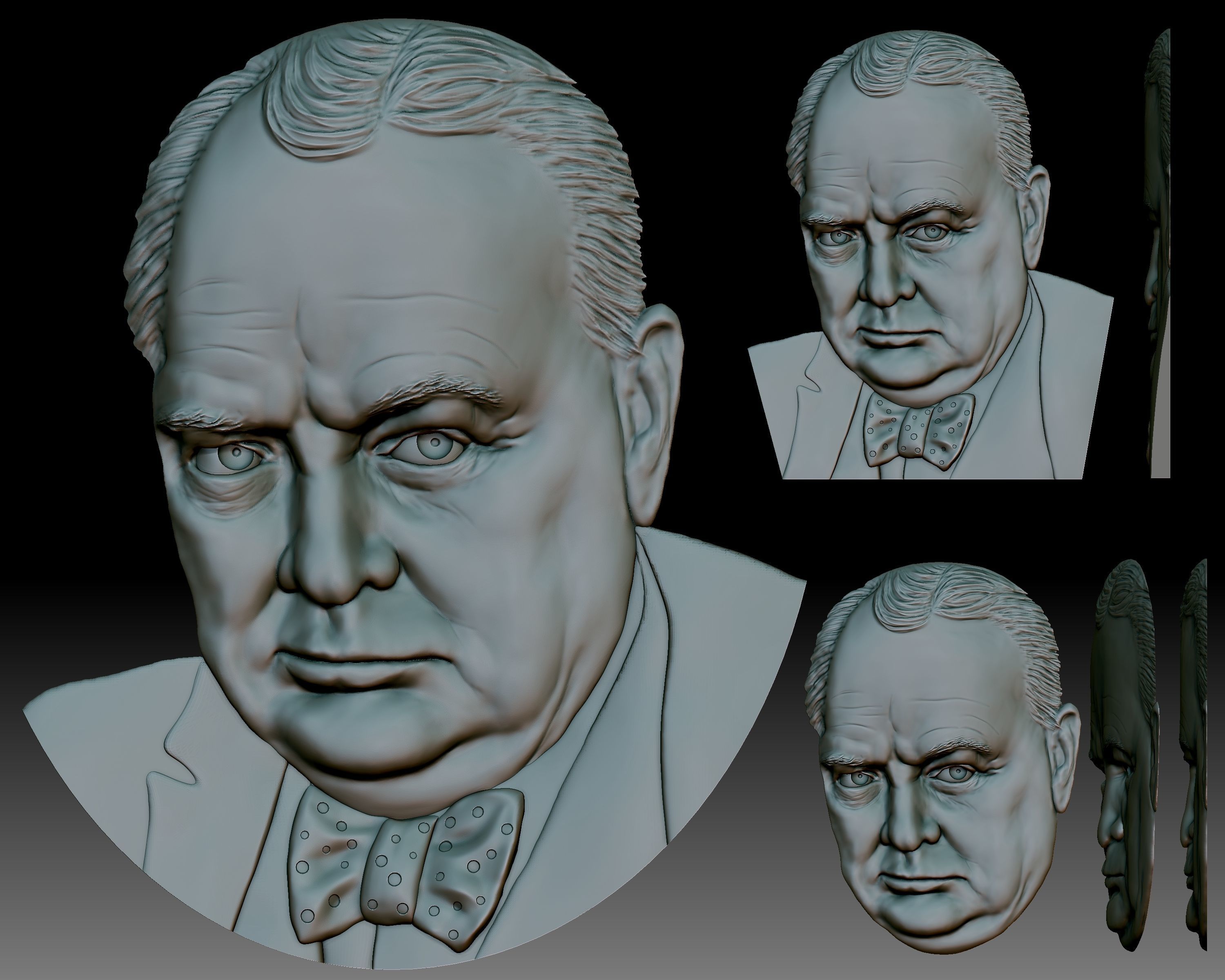Custom portrait by your photo - Bas-relief for CNC router Free 3D print model_4