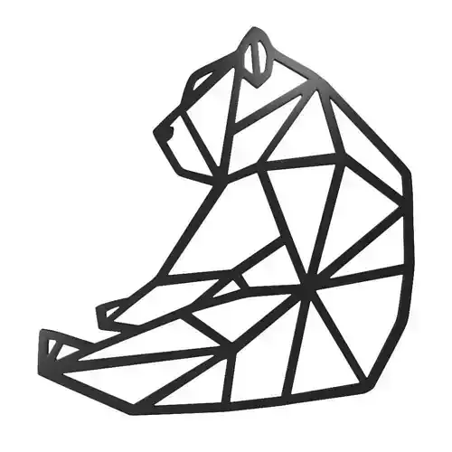 Bear abstract panel for wall 3D model