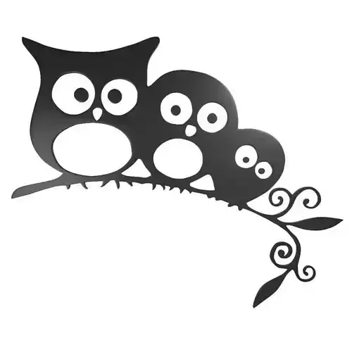 Owls abstract panel for wall 3D model