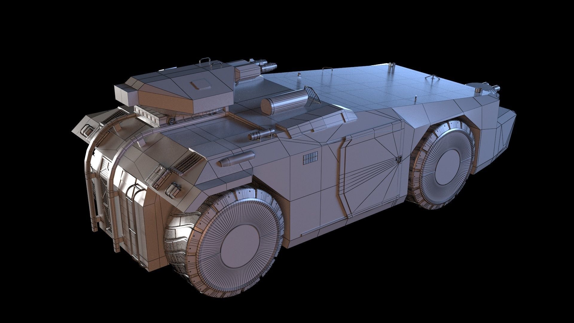 M 577 APC Aliens 3D model_9