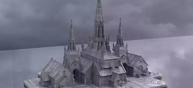 Dark Fantasy Gothic Tower church 3D 3D model