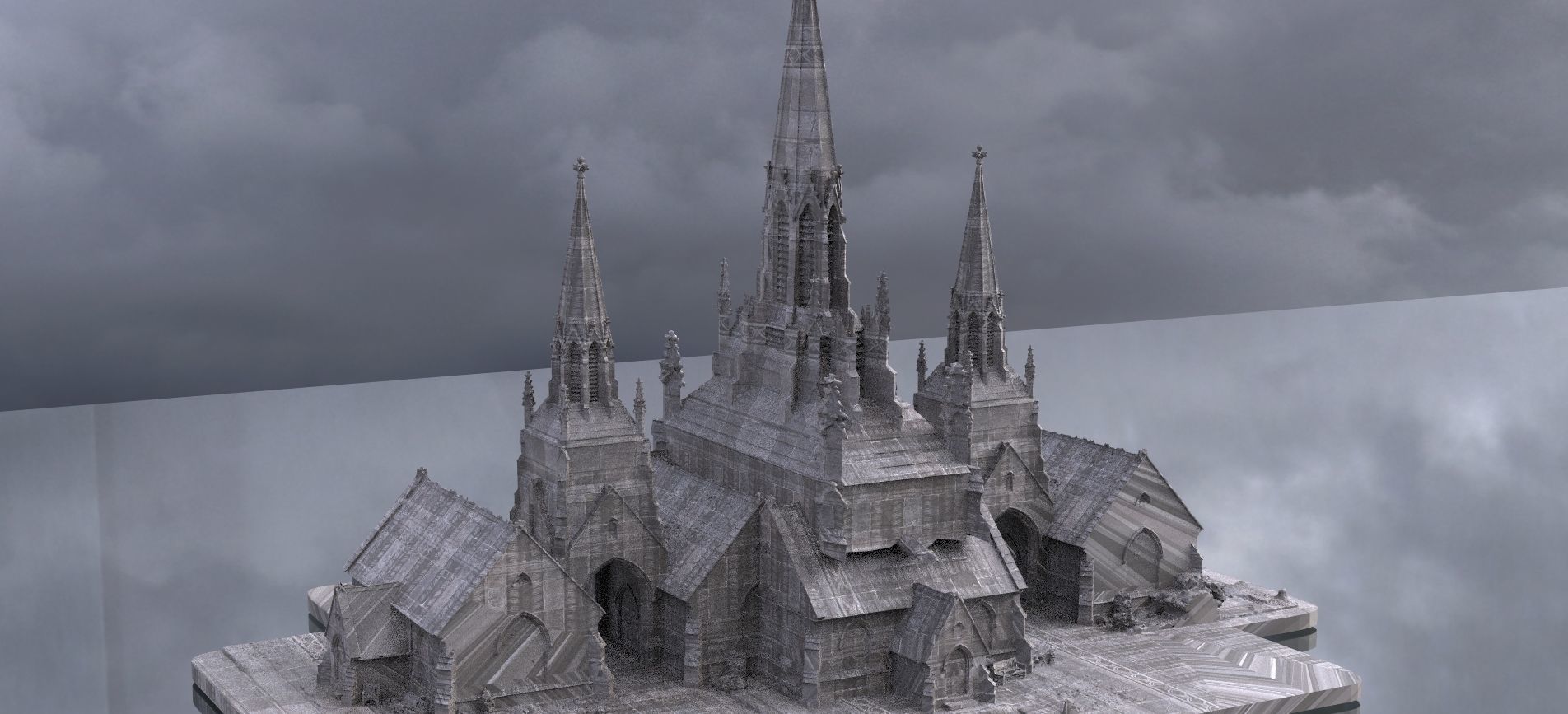 Dark Fantasy Gothic Tower church 3D 3D model_4