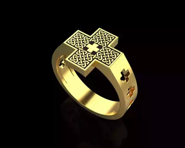 Celtic cross ring 126 3D model