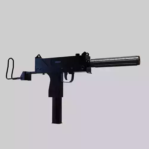 Low poly mac-10 model gun Free low-poly 3D model