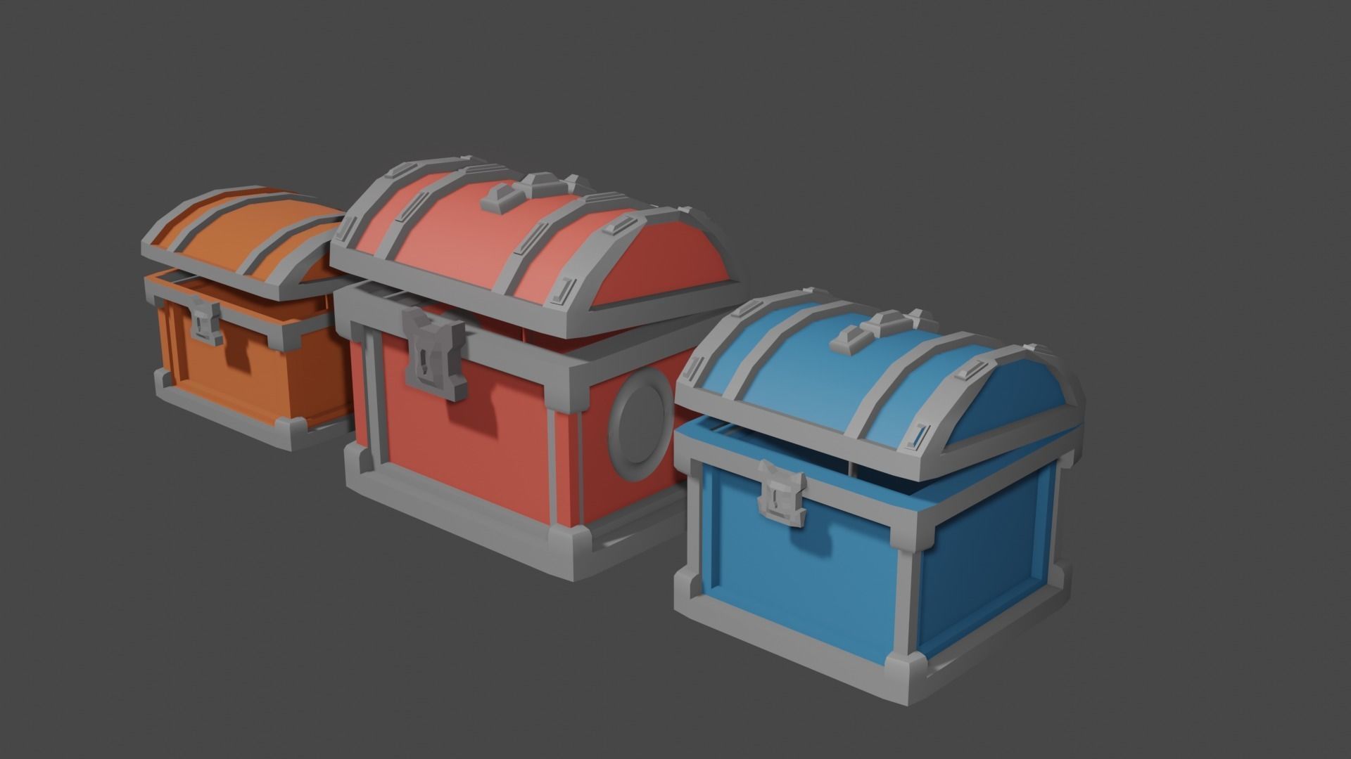 low poly game prize cases Low-poly 3D model_8
