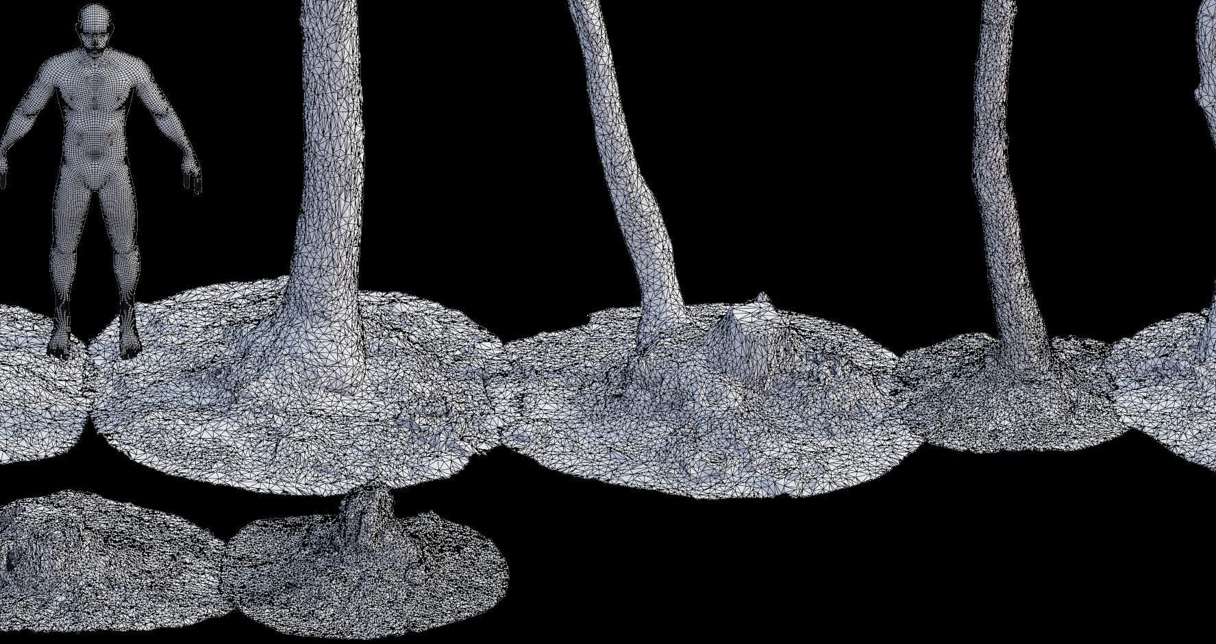 PBR Oak Small Tree Forest Scan Trunk Pack 3D model_3