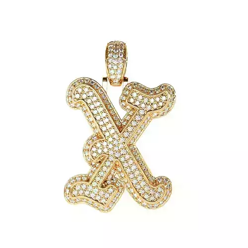 Tattoo fonts X alphabet pendent