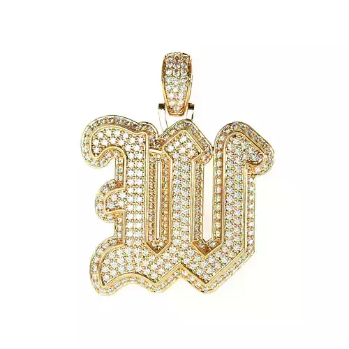 Tattoo fonts W alphabet pendent