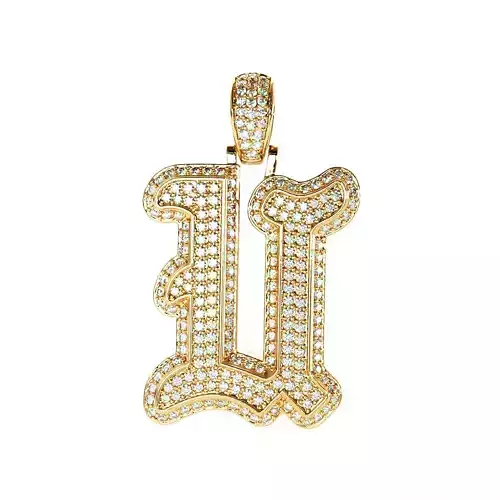 Tattoo fonts U alphabet pendent