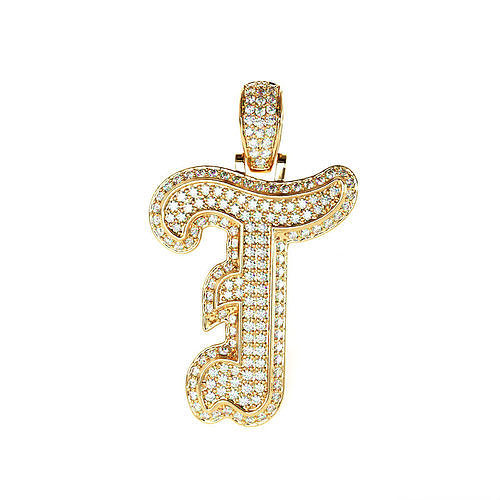 Tattoo fonts T alphabet pendent 3D print model