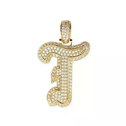 Tattoo fonts T alphabet pendent