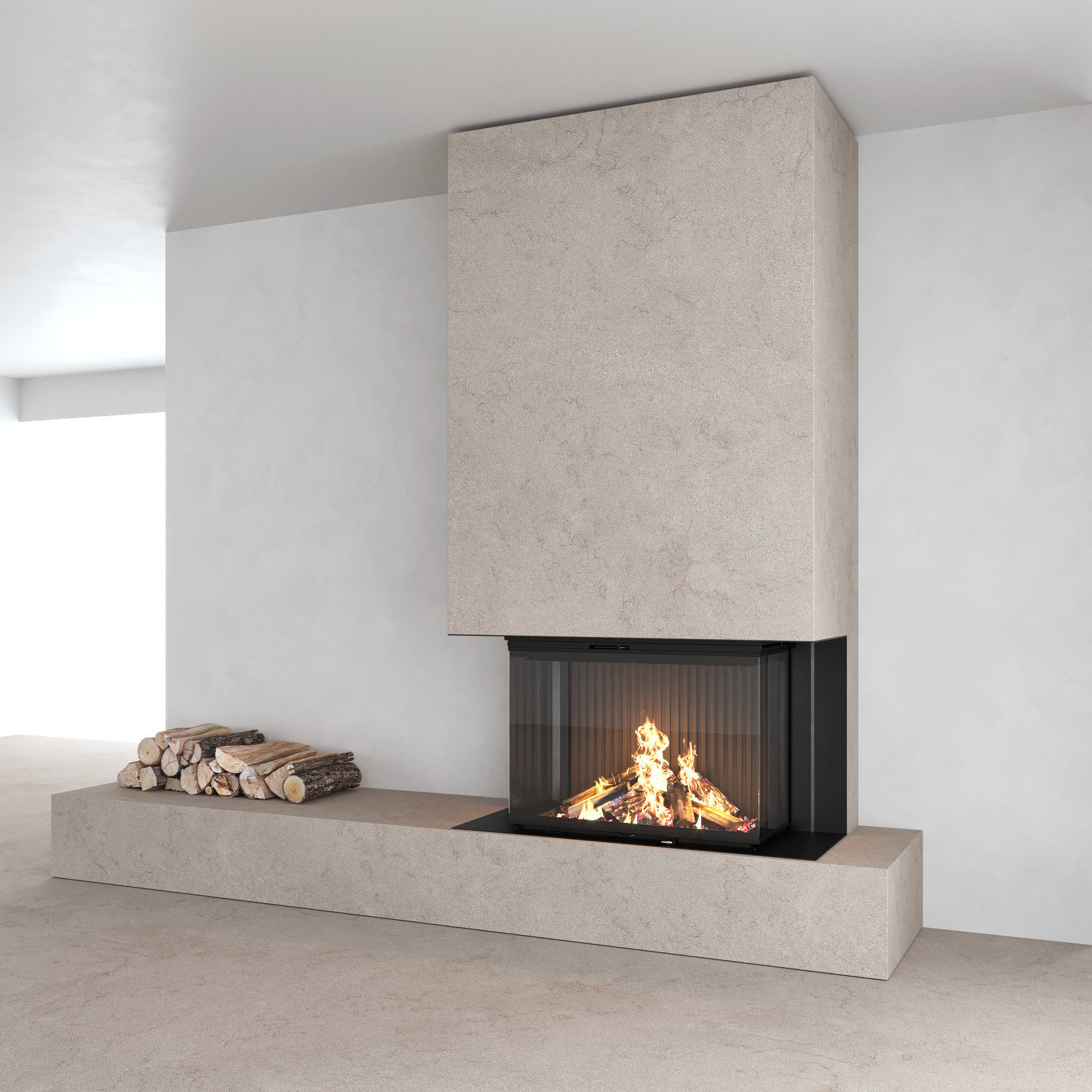 Fireplace and Firewood set 12 3D model_3