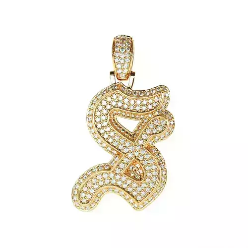 Tattoo fonts S alphabet pendent