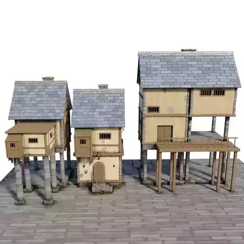 fantasy Stylized Medieval House b4 3D model