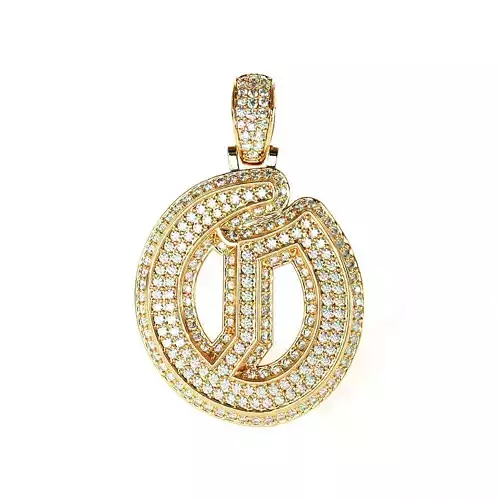 Tattoo fonts O alphabet pendent