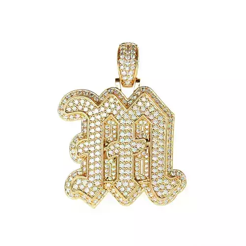 Tattoo fonts M alphabet pendent