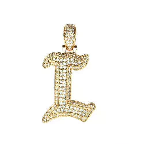 Tattoo fonts L alphabet pendent