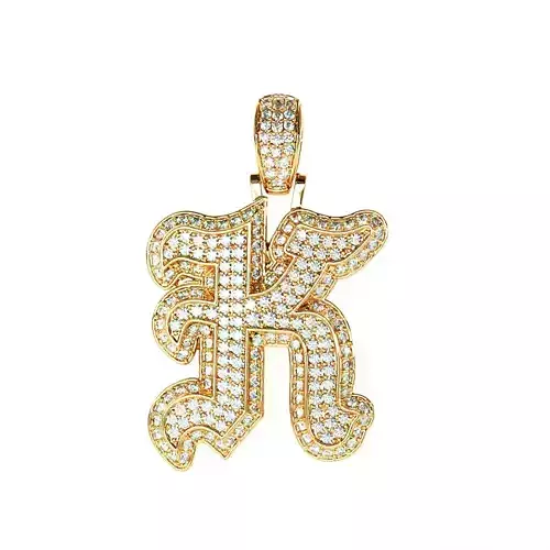 Tattoo fonts K alphabet pendent