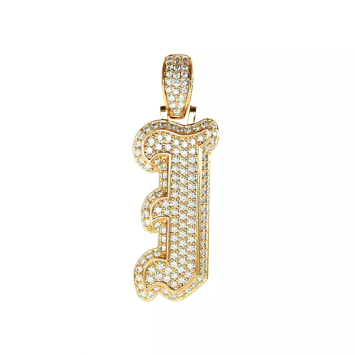 Tattoo fonts I alphabet pendent 3D print model