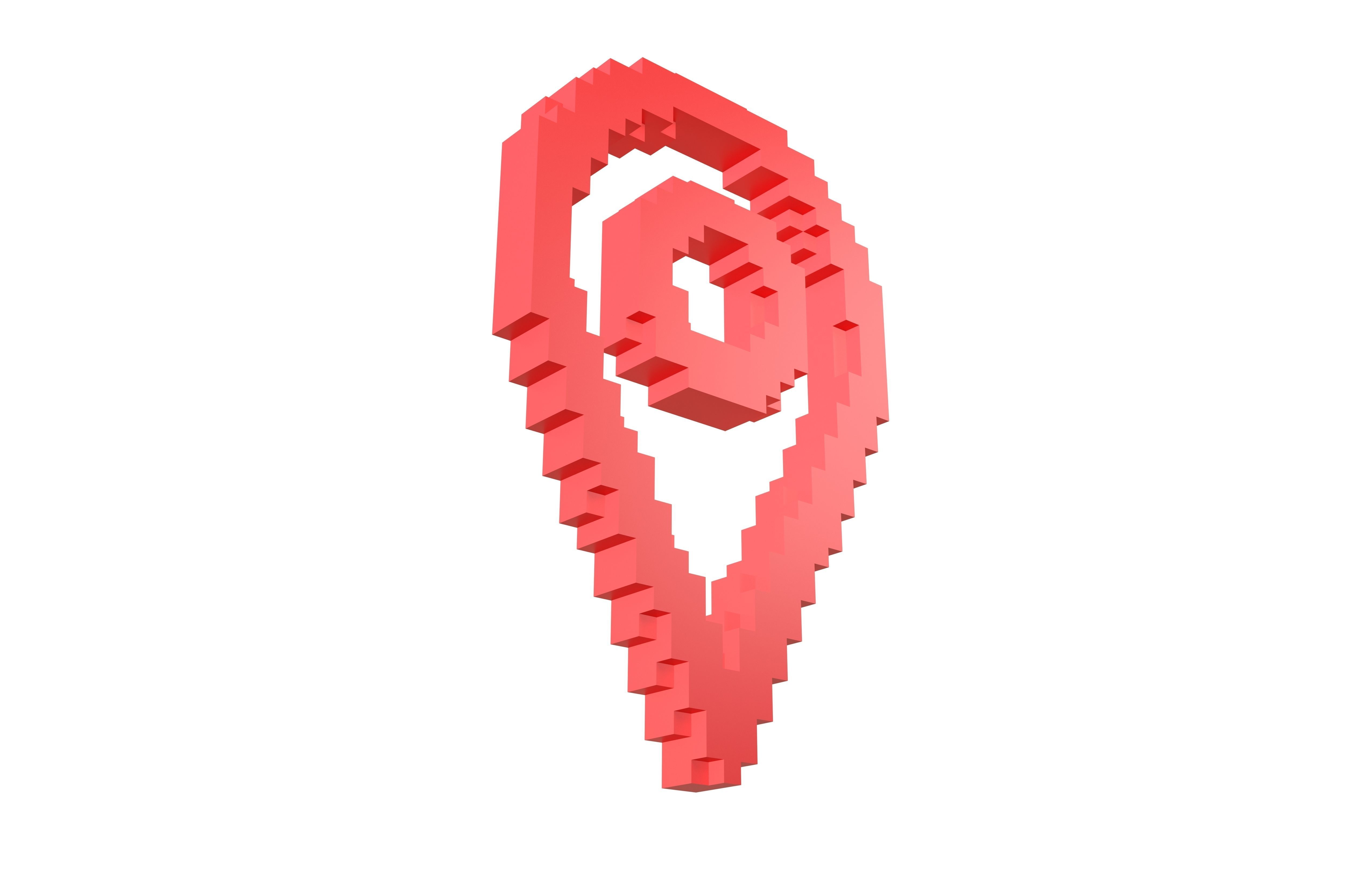 Voxel Map Tag v1 001 Low-poly 3D model_3
