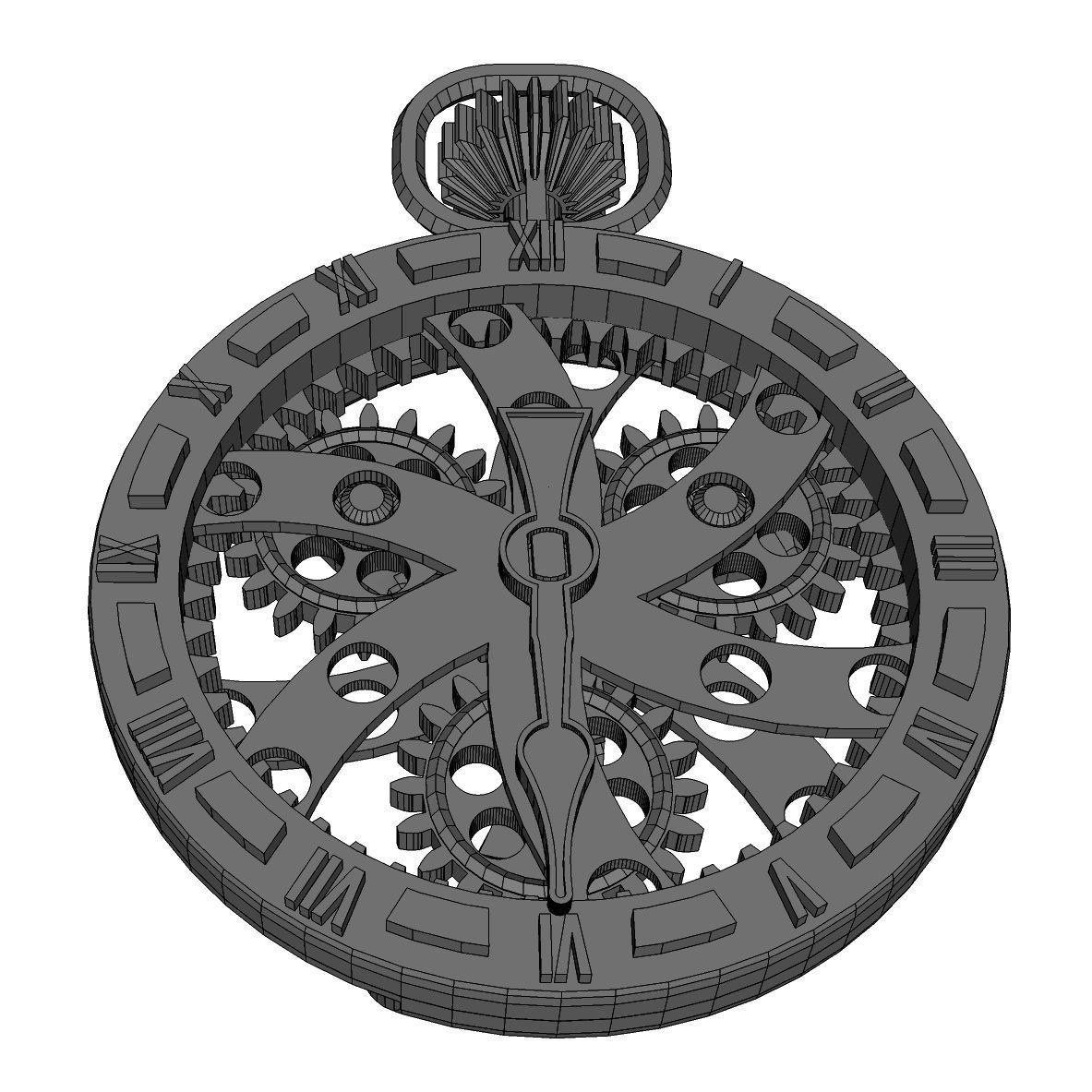Steampunk Cosplay Pocket Watch 3D print model_7