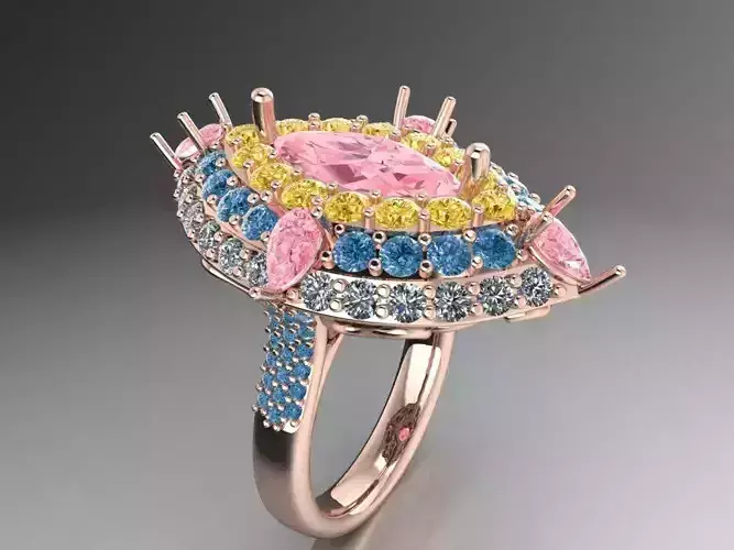Ring with multi-colored stone  532