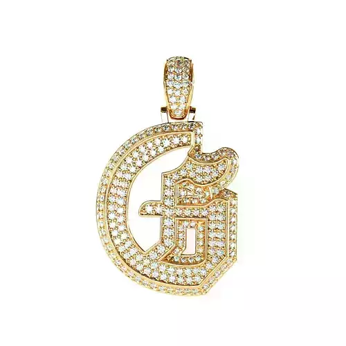 Tattoo fonts G alphabet pendent