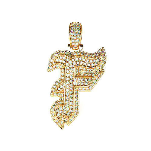 Tattoo fonts F alphabet pendent 3D print model