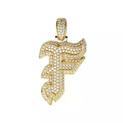 Tattoo fonts F alphabet pendent