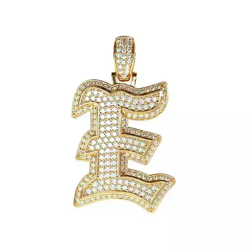 Tattoo fonts E alphabet pendent