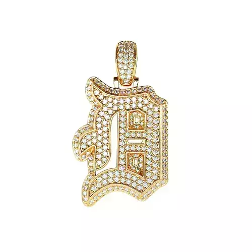 Tattoo fonts D alphabet pendent