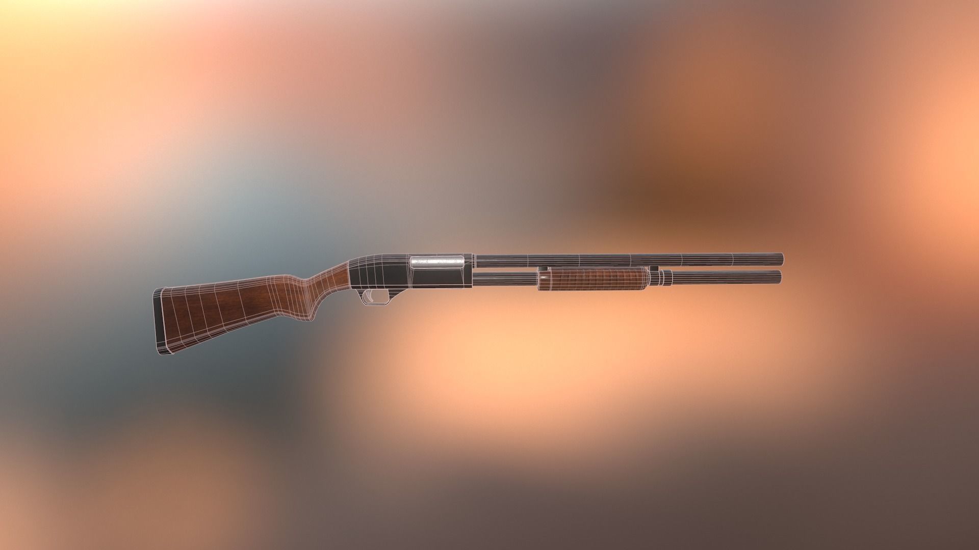 MP-133 shotgun Low-poly 3D model_7