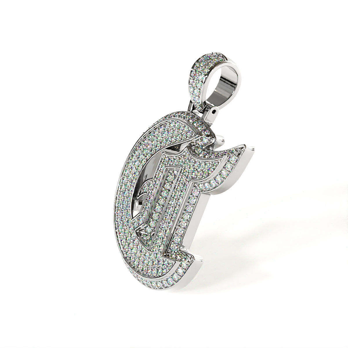 Tattoo fonts C alphabet pendent 3D print model_8