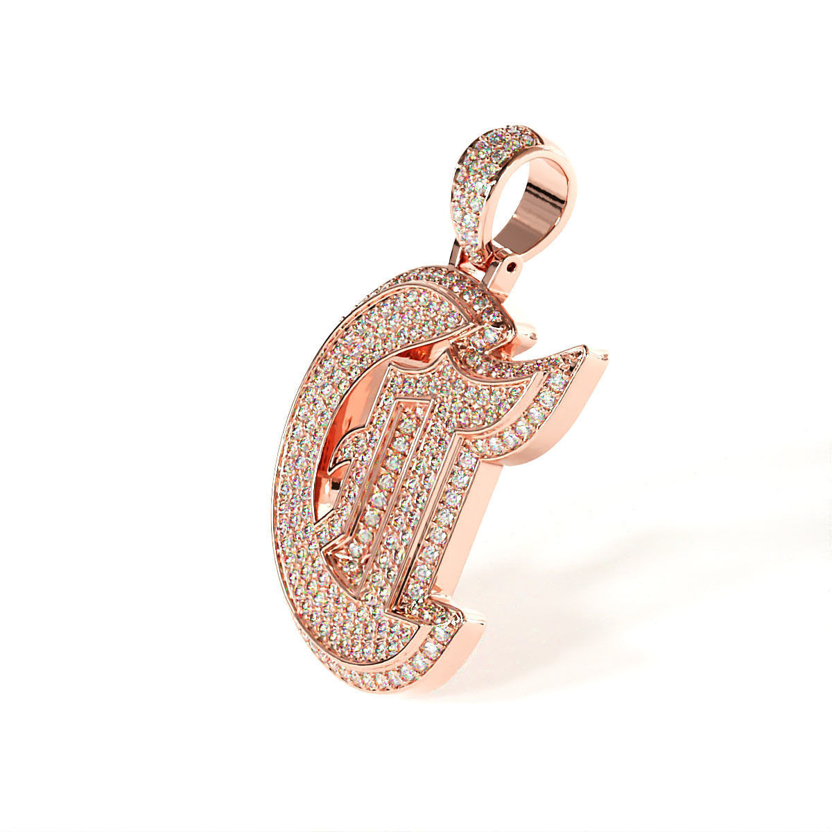 Tattoo fonts C alphabet pendent 3D print model_5