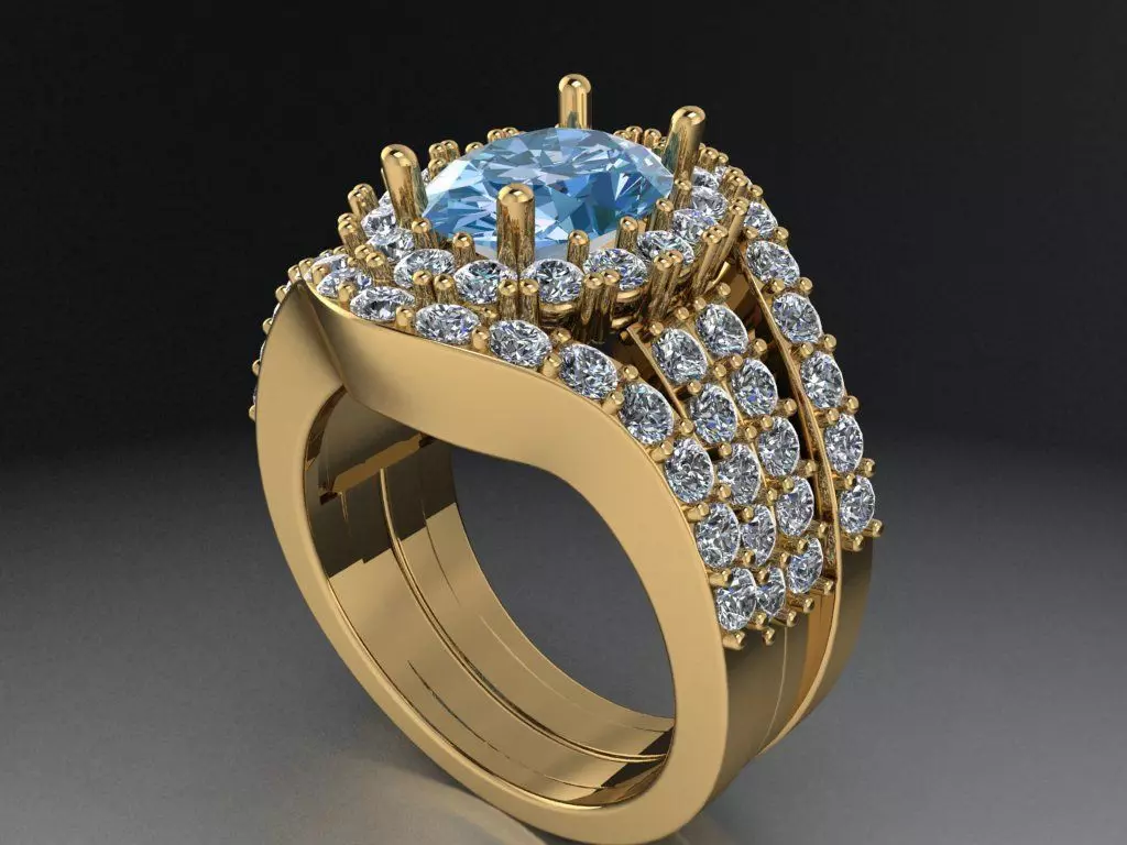 Oval Diamond Ring 533 3D print model