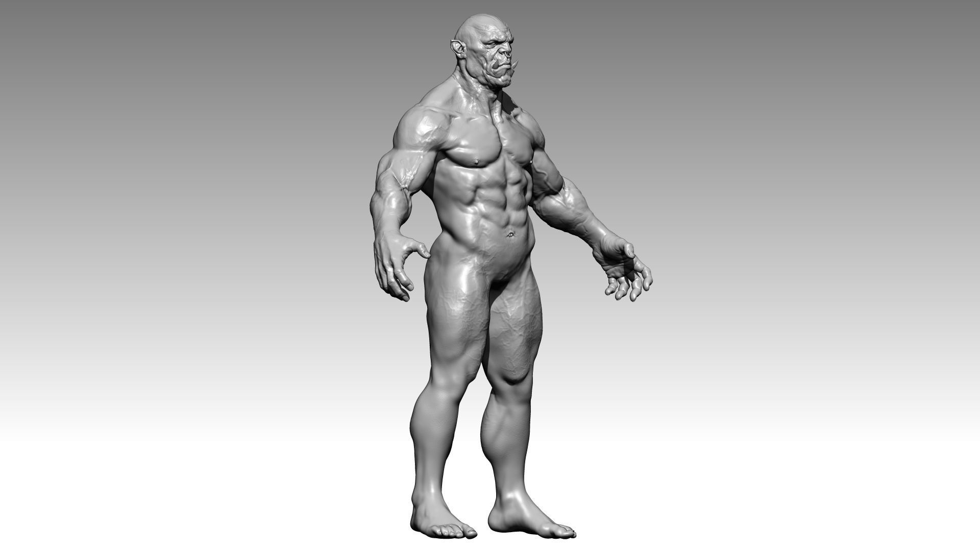 Orc HiPoly Hobbit style 3D model_3