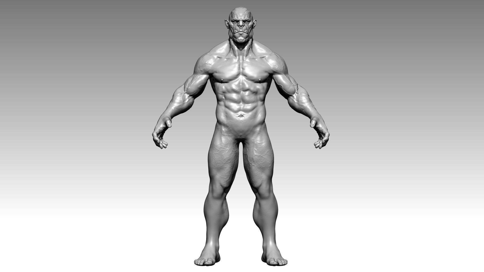 Orc HiPoly Hobbit style 3D model_2