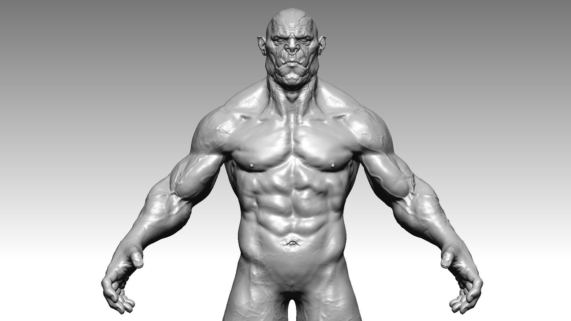 Orc HiPoly Hobbit style 3D model_8