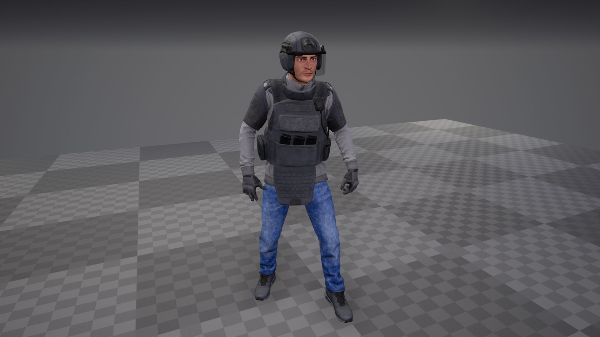 Modular Urban Soldier Low-poly 3D model_15